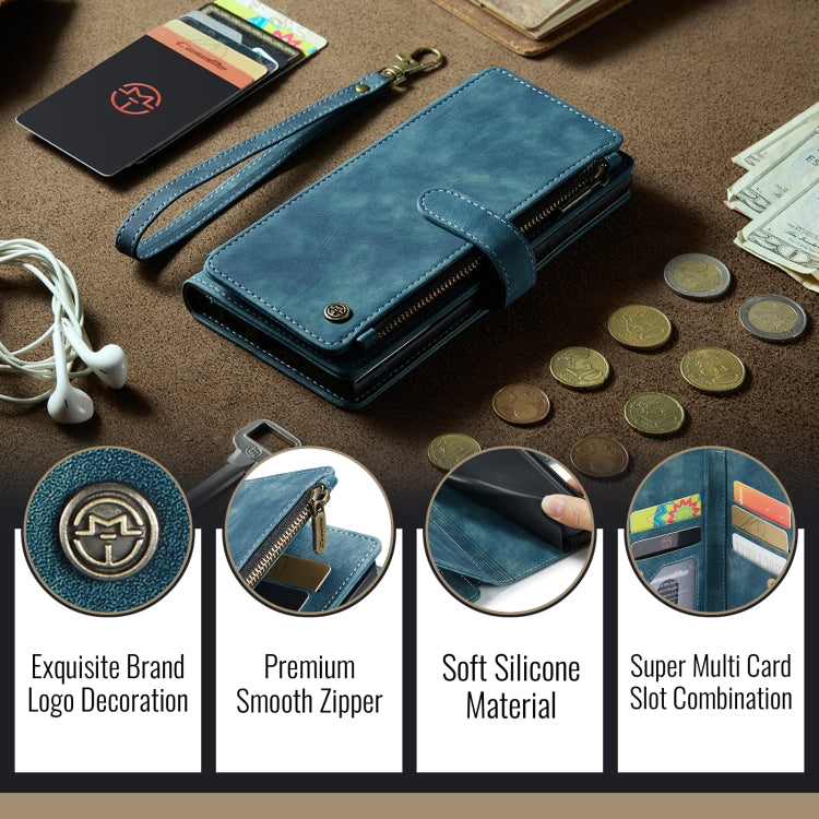 For iPhone 16 CaseMe C30 Card Slots Zipper Wallet Leather Phone Case