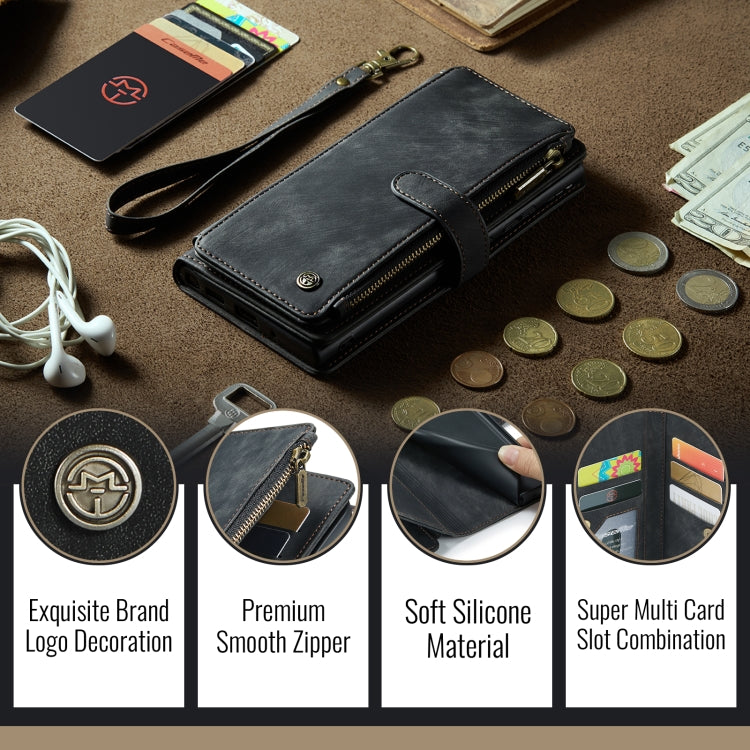 For iPhone 16 CaseMe C30 Card Slots Zipper Wallet Leather Phone Case
