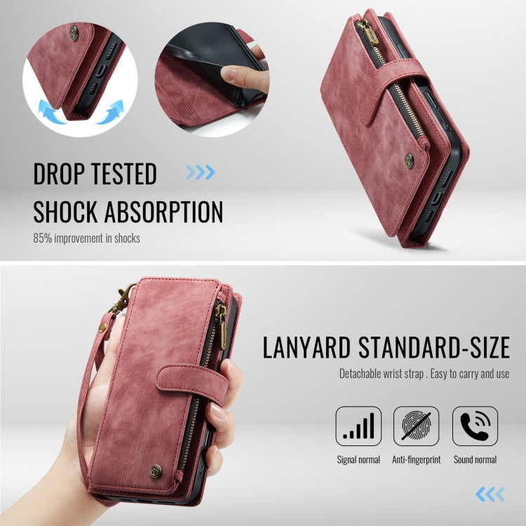 For iPhone 16 CaseMe C30 Card Slots Zipper Wallet Leather Phone Case