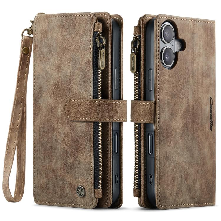 For iPhone 17 CaseMe C30 Card Slots Zipper Wallet Leather Phone Case
