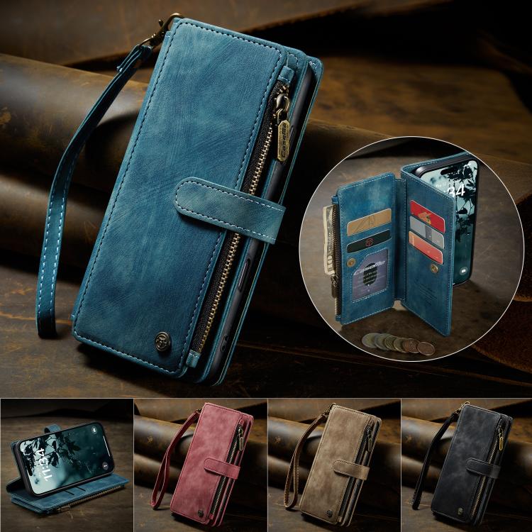 For iPhone 17 CaseMe C30 Card Slots Zipper Wallet Leather Phone Case