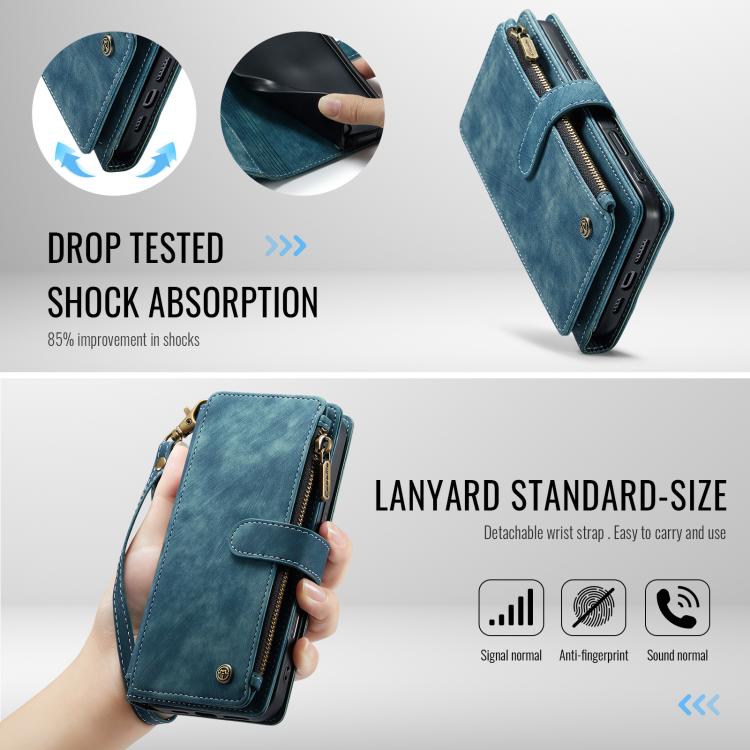 For iPhone 17 CaseMe C30 Card Slots Zipper Wallet Leather Phone Case