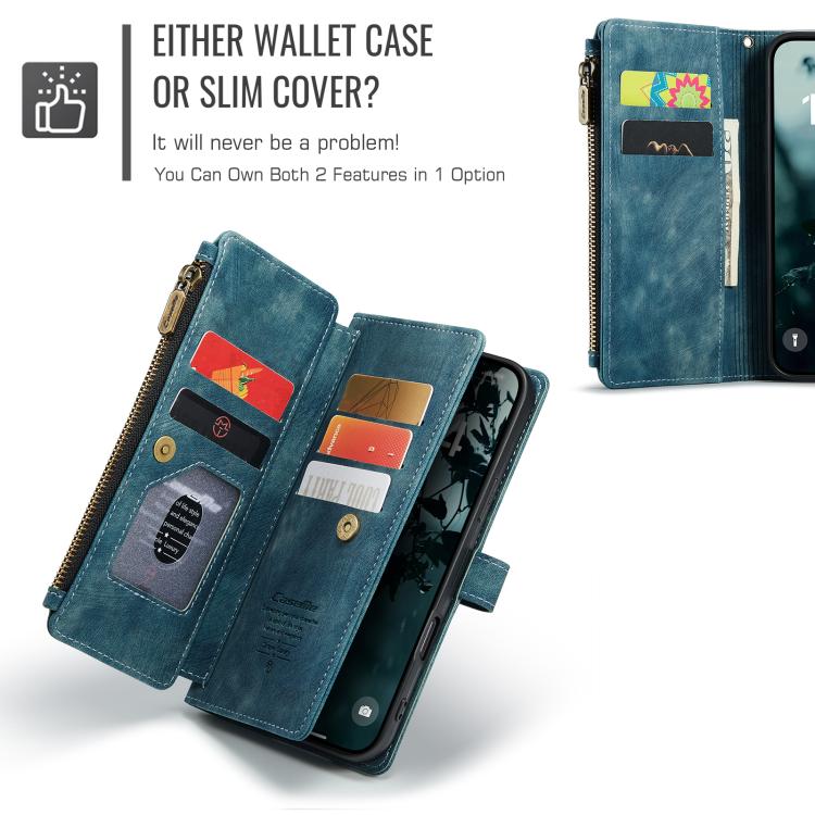 For iPhone 17 CaseMe C30 Card Slots Zipper Wallet Leather Phone Case