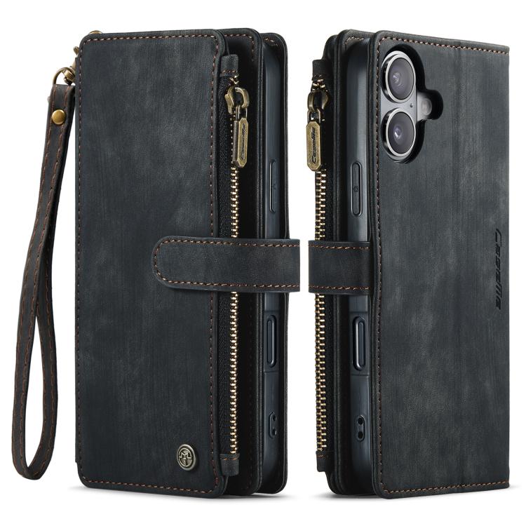 For iPhone 17 CaseMe C30 Card Slots Zipper Wallet Leather Phone Case