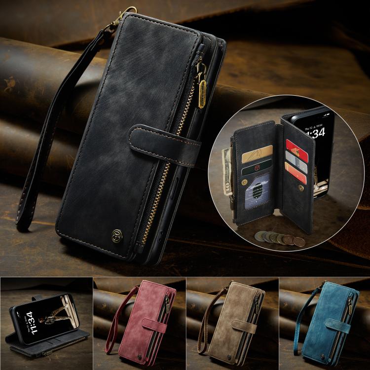 For iPhone 17 CaseMe C30 Card Slots Zipper Wallet Leather Phone Case