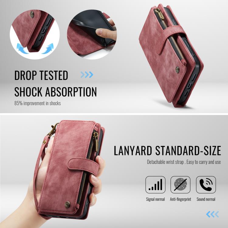 For iPhone 17 CaseMe C30 Card Slots Zipper Wallet Leather Phone Case