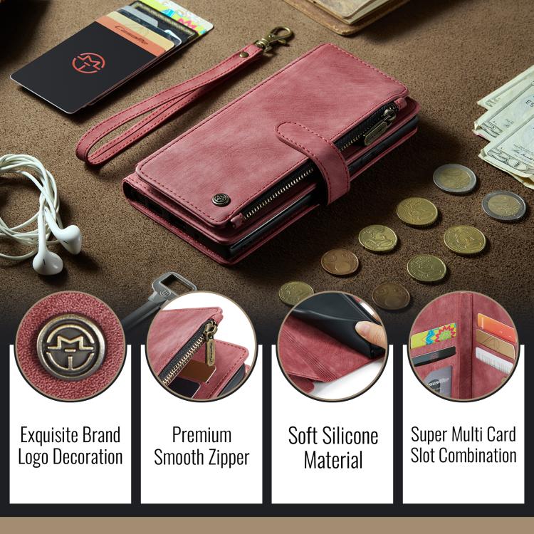 For iPhone 17 CaseMe C30 Card Slots Zipper Wallet Leather Phone Case