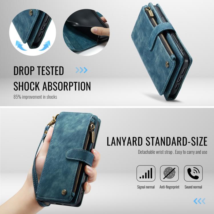 For iPhone 17 Pro CaseMe C30 Card Slots Zipper Wallet Leather Phone Case