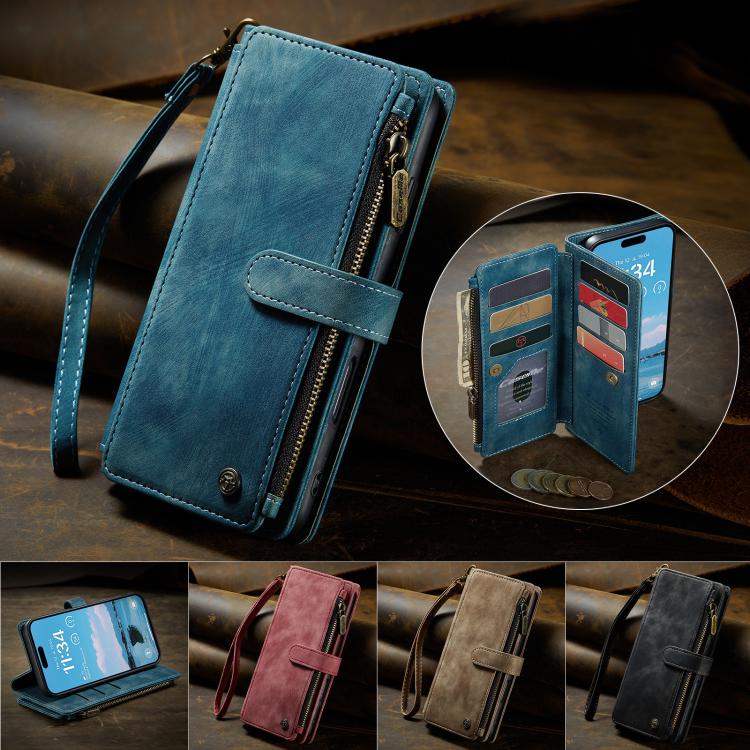 For iPhone Air CaseMe C30 Card Slots Zipper Wallet Leather Phone Case