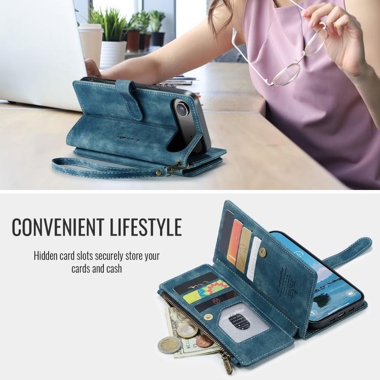 For iPhone Air CaseMe C30 Card Slots Zipper Wallet Leather Phone Case
