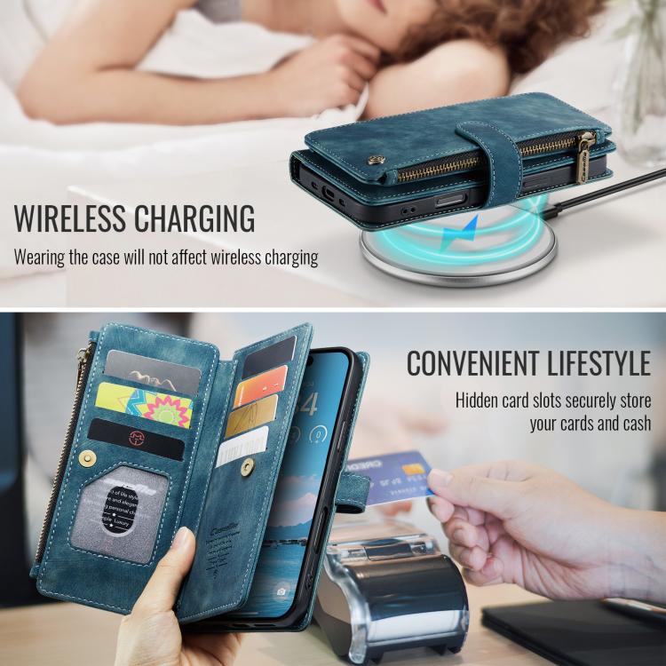 For iPhone Air CaseMe C30 Card Slots Zipper Wallet Leather Phone Case