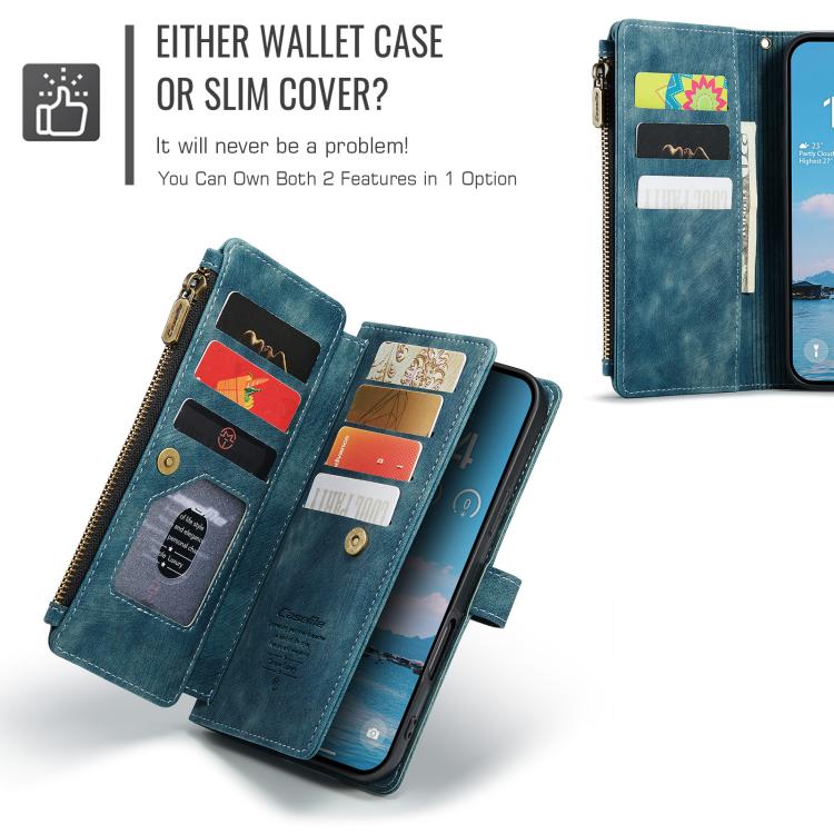 For iPhone Air CaseMe C30 Card Slots Zipper Wallet Leather Phone Case