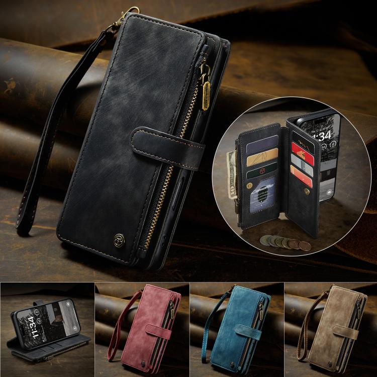 For iPhone Air CaseMe C30 Card Slots Zipper Wallet Leather Phone Case