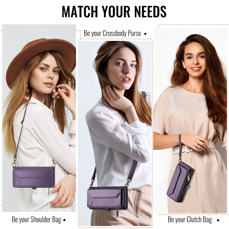 For iPhone 16 Pro Max CaseMe C36 Card Slots Zipper Wallet RFID Anti-theft Leather Phone Case