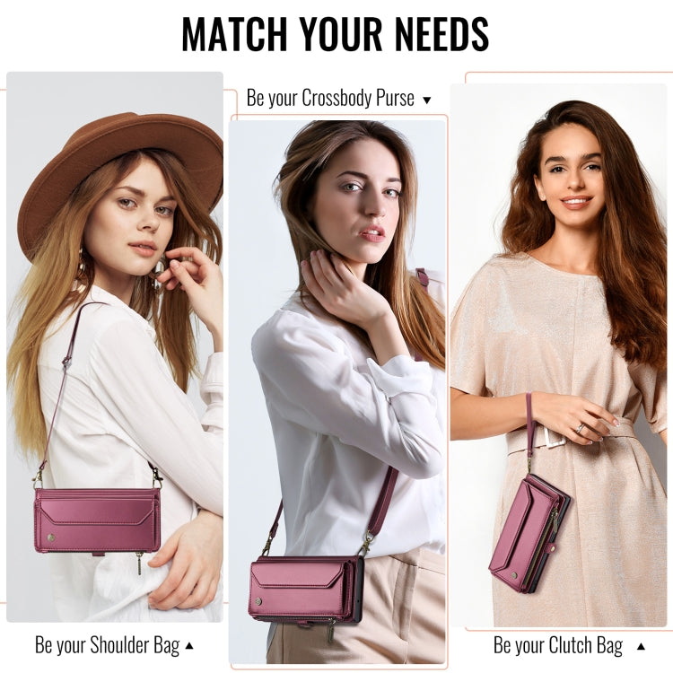 For iPhone 16 Plus CaseMe C36 Card Slots Zipper Wallet RFID Anti-theft Leather Phone Case