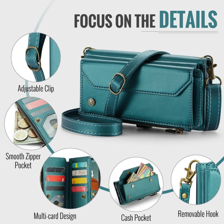 For iPhone 16 Plus CaseMe C36 Card Slots Zipper Wallet RFID Anti-theft Leather Phone Case