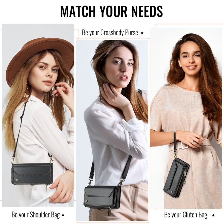 For iPhone 16 Plus CaseMe C36 Card Slots Zipper Wallet RFID Anti-theft Leather Phone Case