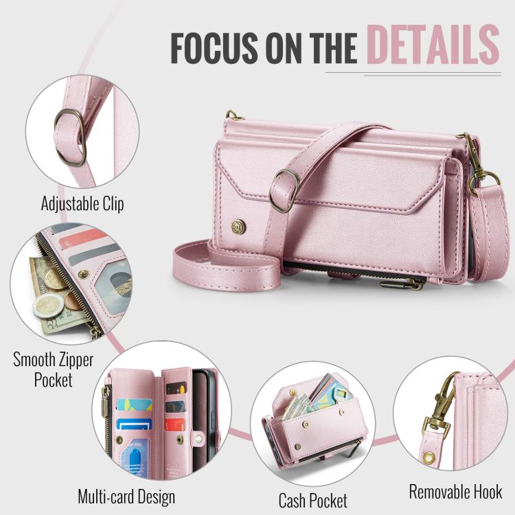 For iPhone 17e / 16e CaseMe C36 Card Slots Zipper Wallet RFID Anti-theft Leather Phone Case