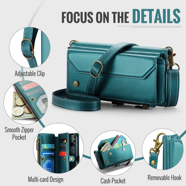 For iPhone 17e / 16e CaseMe C36 Card Slots Zipper Wallet RFID Anti-theft Leather Phone Case