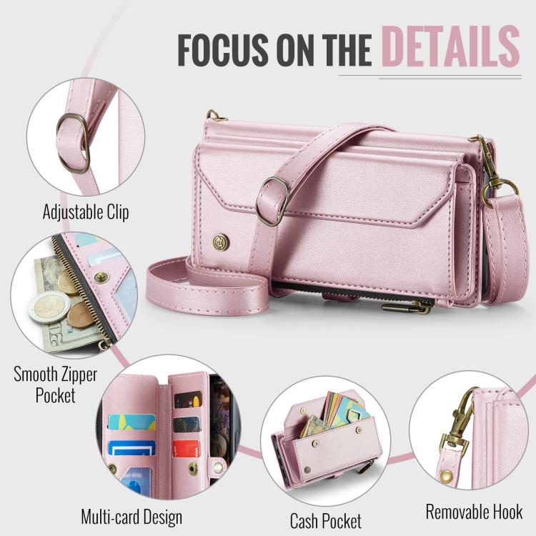 For iPhone 17 CaseMe C36 Card Slots Zipper Wallet RFID Anti-theft Leather Phone Case