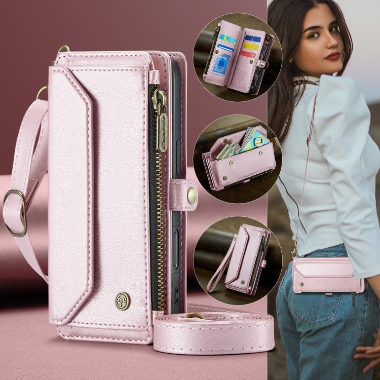For iPhone 17 CaseMe C36 Card Slots Zipper Wallet RFID Anti-theft Leather Phone Case