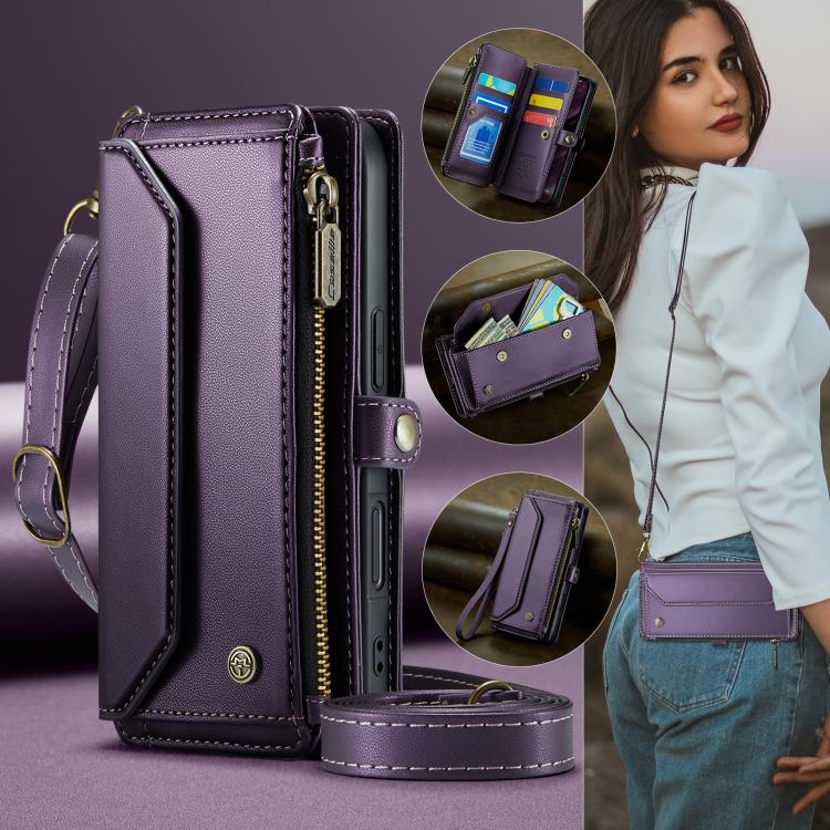 For iPhone 17 CaseMe C36 Card Slots Zipper Wallet RFID Anti-theft Leather Phone Case