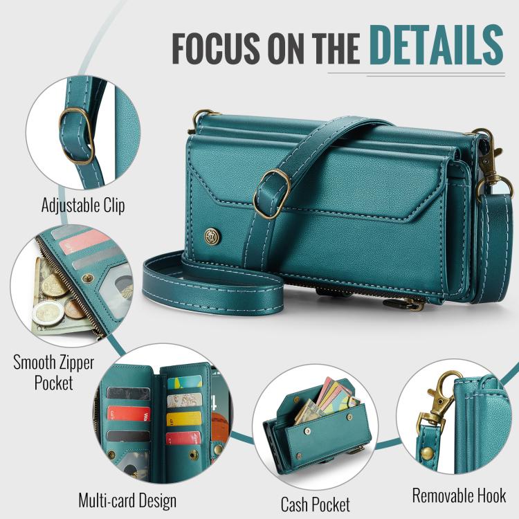 For iPhone Air CaseMe C36 Card Slots Zipper Wallet RFID Anti-theft Leather Phone Case