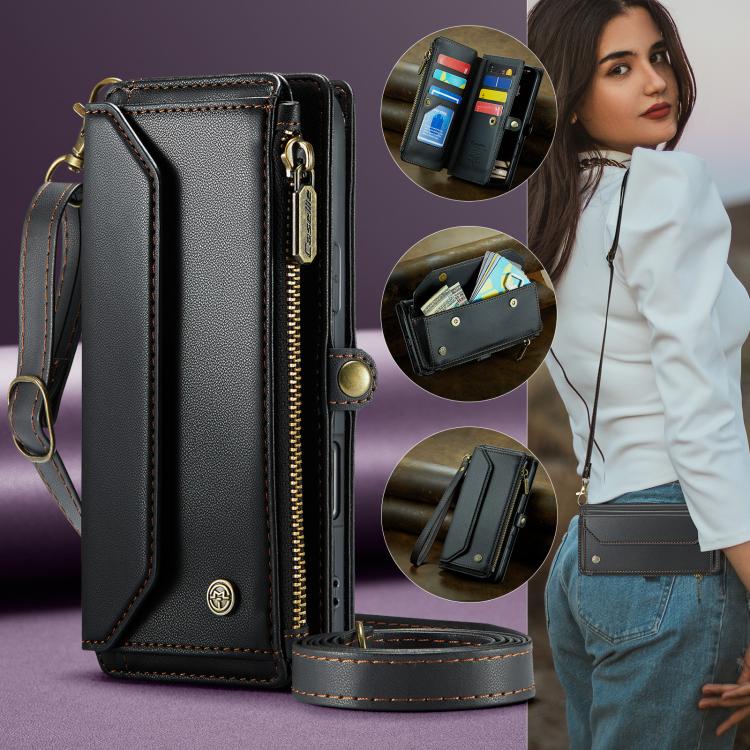 For iPhone Air CaseMe C36 Card Slots Zipper Wallet RFID Anti-theft Leather Phone Case