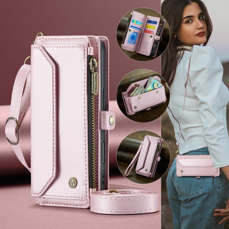 For iPhone 17 Pro CaseMe C36 Card Slots Zipper Wallet RFID Anti-theft Leather Phone Case