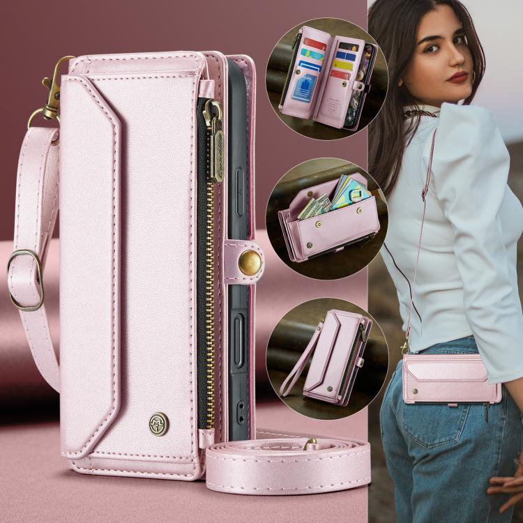 For iPhone 17 Pro Max CaseMe C36 Card Slots Zipper Wallet RFID Anti-theft Leather Phone Case
