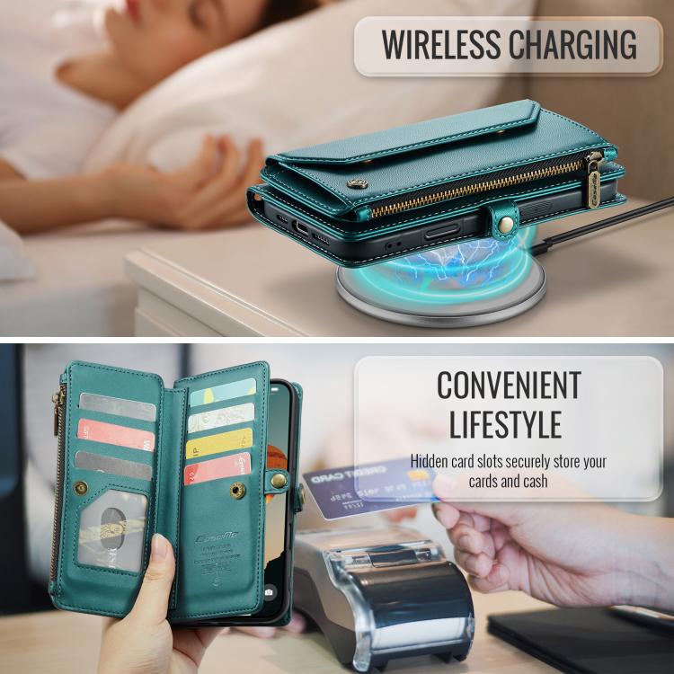 For iPhone 17 Pro Max CaseMe C36 Card Slots Zipper Wallet RFID Anti-theft Leather Phone Case