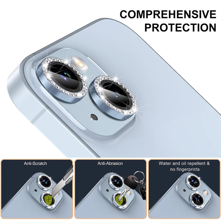 For iPhone 16 / 16 Plus ENKAY AR Anti-reflection Individual Diamond Ring Camera Lens Glass Full Film