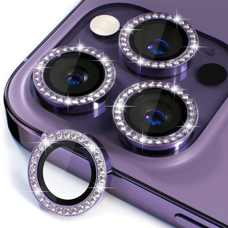 For iPhone 16 Pro / 16 Pro Max ENKAY AR Anti-reflection Individual Diamond Ring Camera Lens Glass Full Film