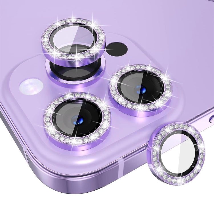 For iPhone 16 Pro / 16 Pro Max ENKAY AR Anti-reflection Individual Diamond Ring Camera Lens Glass Full Film