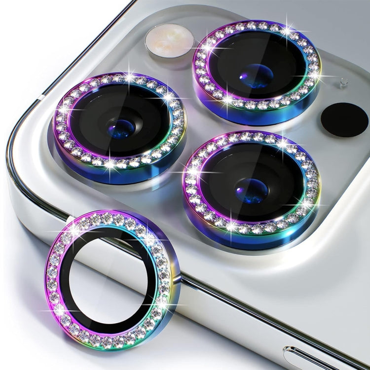For iPhone 16 Pro / 16 Pro Max ENKAY AR Anti-reflection Individual Diamond Ring Camera Lens Glass Full Film