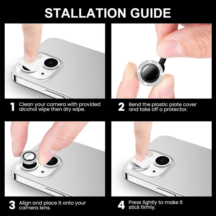 For iPhone 16 Pro / 16 Pro Max ENKAY AR Anti-reflection Individual Diamond Ring Camera Lens Glass Full Film