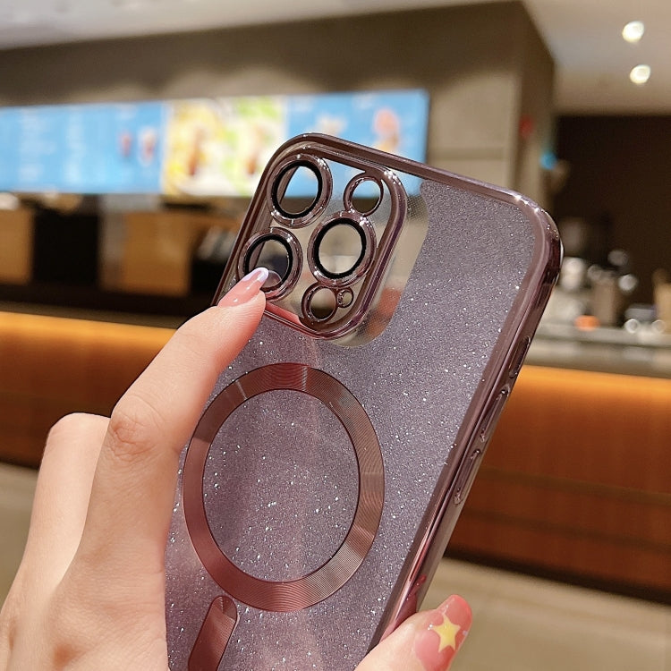 For iPhone 12 Pro Metallic Paint Magsafe Liquid TPU Phone Case