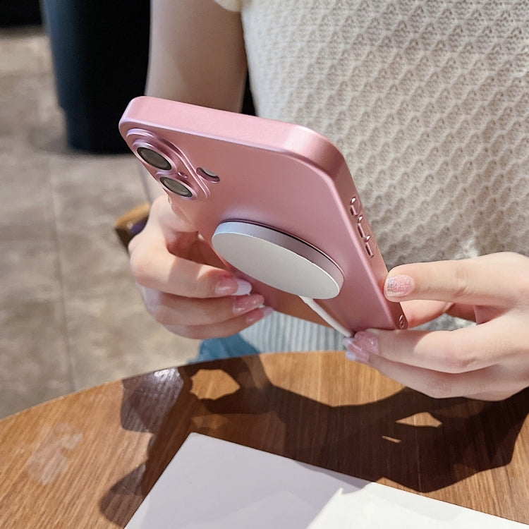 For iPhone 15 Pro Max Metallic Paint Magsafe Liquid TPU Phone Case