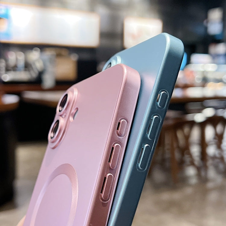 For iPhone 15 Pro Max Metallic Paint Magsafe Liquid TPU Phone Case