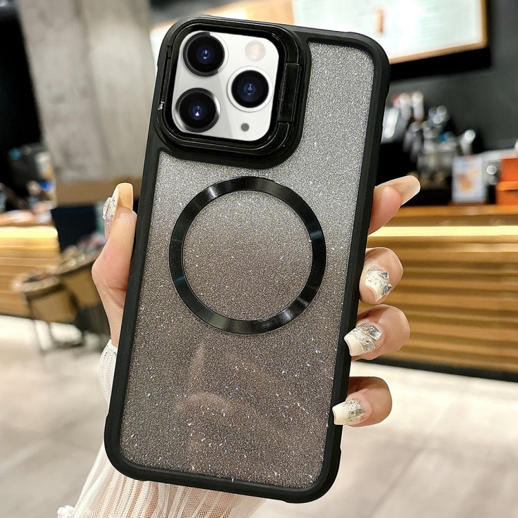 For iPhone 11 Pro Max CD-grain Gradient Glitter Magsafe Acrylic Hybrid TPU Phone Case