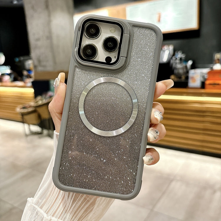 For iPhone 13 Pro Max CD-grain Gradient Glitter Magsafe Acrylic Hybrid TPU Phone Case