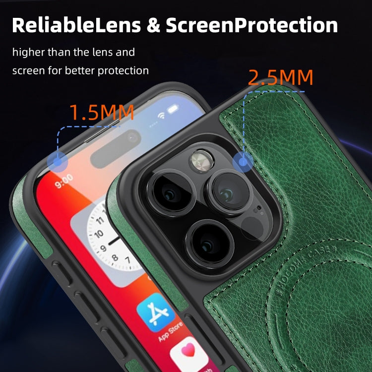 For iPhone 16 Pro Max Multi-function Holder MagSafe PU Phone Case
