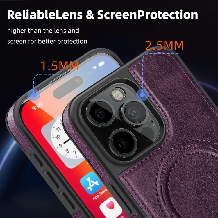 For iPhone 16 Pro Multi-function Holder MagSafe PU Phone Case