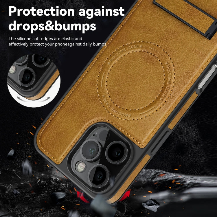 For iPhone 16 Plus Multi-function Holder MagSafe PU Phone Case