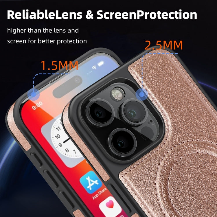 For iPhone 16 Plus Multi-function Holder MagSafe PU Phone Case