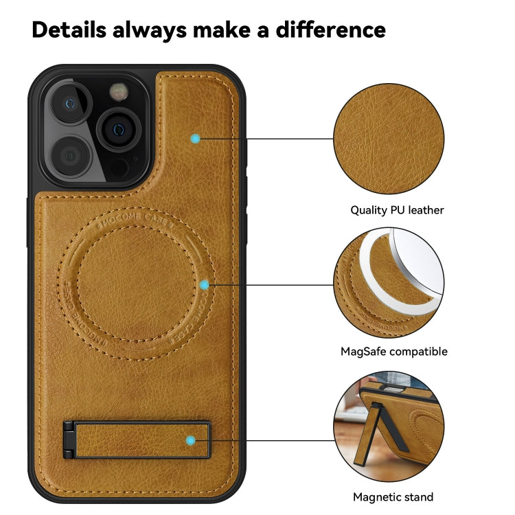 For iPhone 16 Multi-function Holder MagSafe PU Phone Case