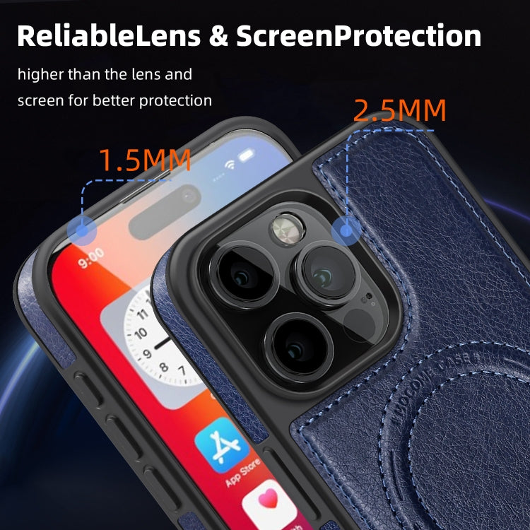For iPhone 16 Multi-function Holder MagSafe PU Phone Case