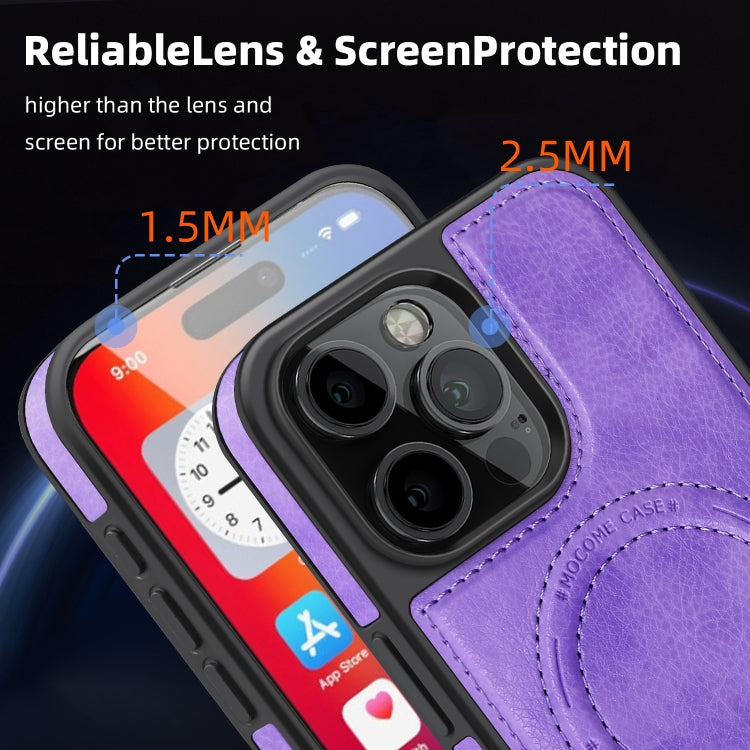 For iPhone 16 Multi-function Holder MagSafe PU Phone Case