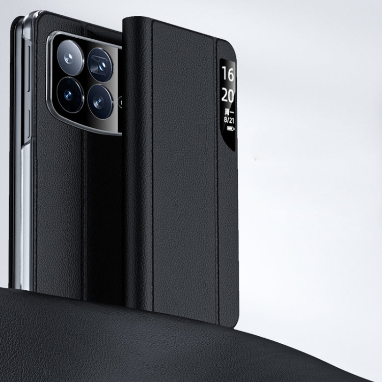 For Xiaomi Mix Fold 4 Side Display Suction Holder Flip Leather Phone Case