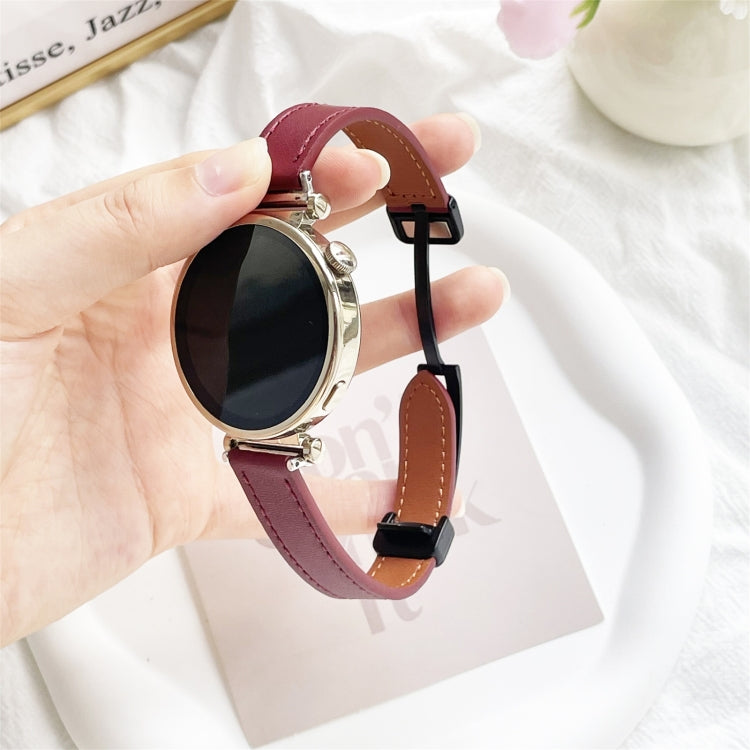 For Amazfit Active Slim Magnetic Buckle 20mm Microfiber Leather Watch Band